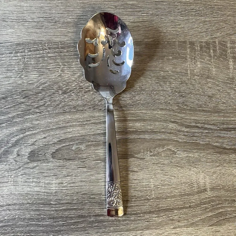 Reed & Barton HARVEST BOUQUET Stainless 18/10 Pierced Serving Spoon Replacement